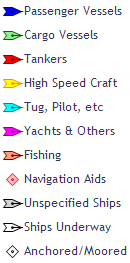 Ship classes on map Ship classes on map